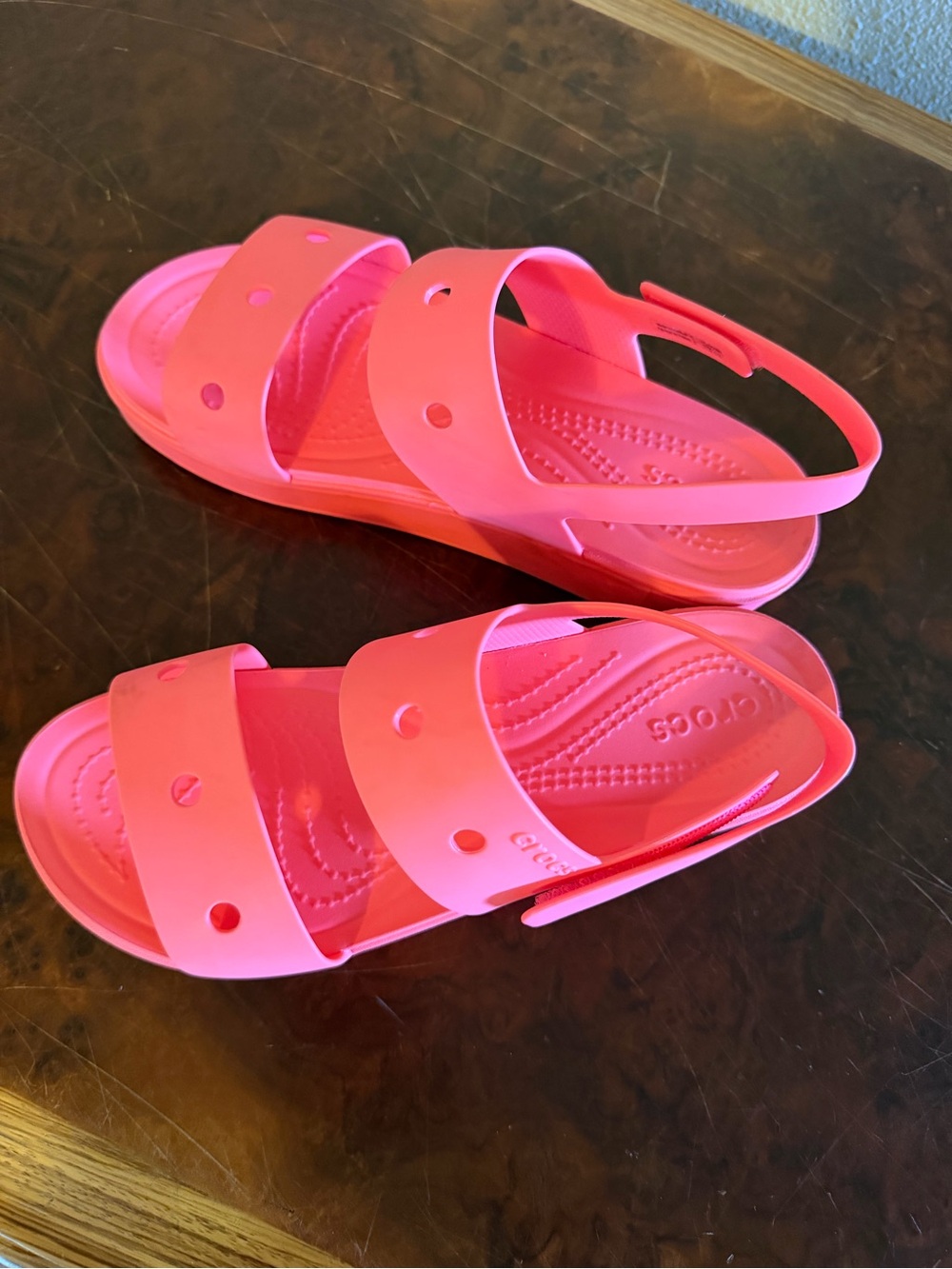 CROCS Kids Pink Double-Strap Slide Sandals